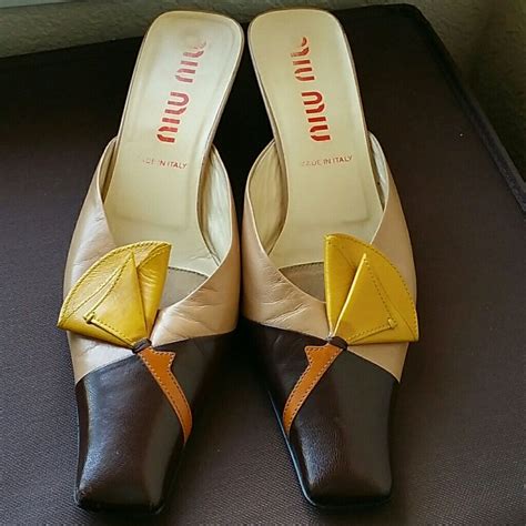 miu miu yellow mules shoes design by italy|miu mi u shoes.